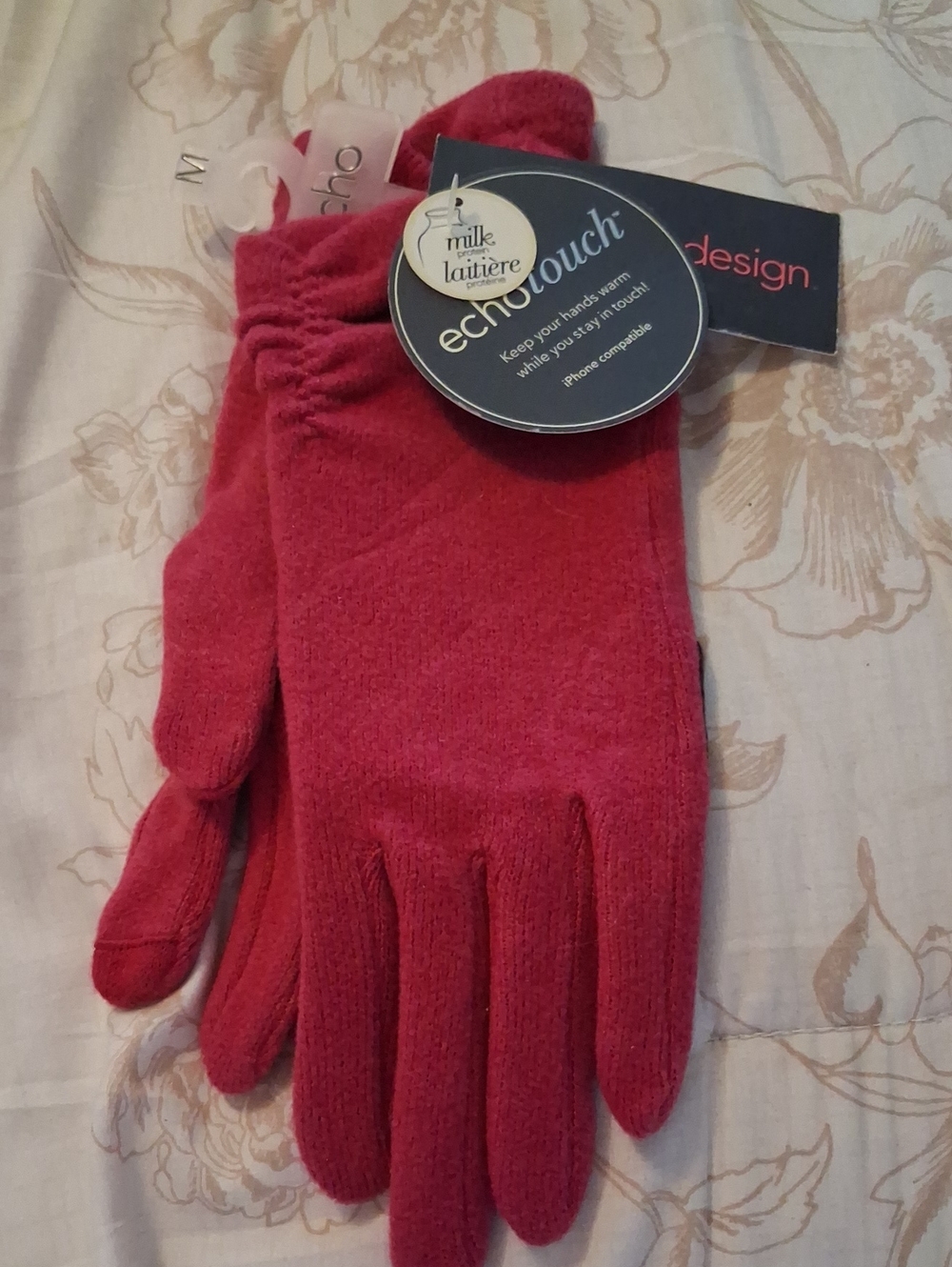 Echo design Women's Pink Touchscreen Gloves (MED)